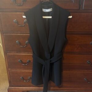 Zara black vest - tie waist